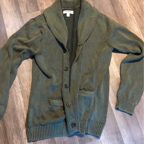 Mens green cardigan sweater - Picture 1 of 3